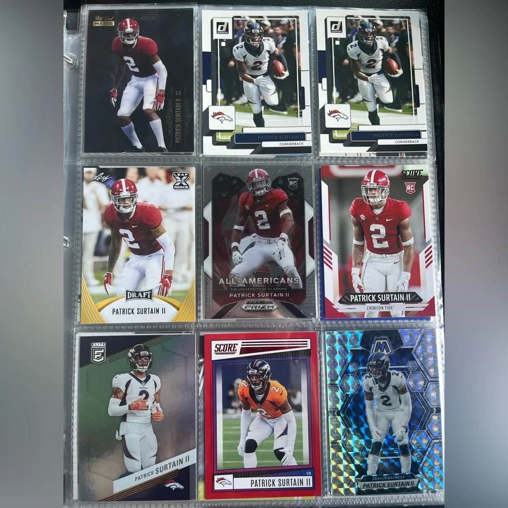 🏈 Patrick Surtain II National Football League NFL Sports Trading Cards, Lot of 9